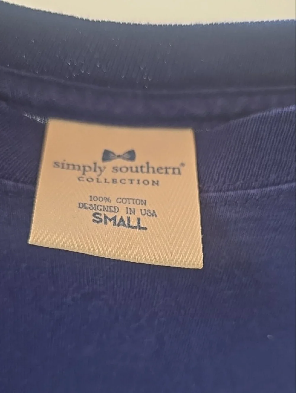 Simply Southern Navy Long Sleeve Crew with Chest Logo